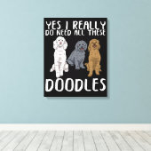 Toile Dog Doodle Maman Cadeaux Papa Labradoodle Doodle (Insitu (Plancher de Bois))