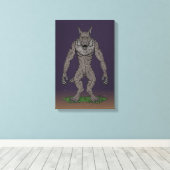 Toile Dogman Cryptid ou Werewolf (Insitu (Plancher de Bois))