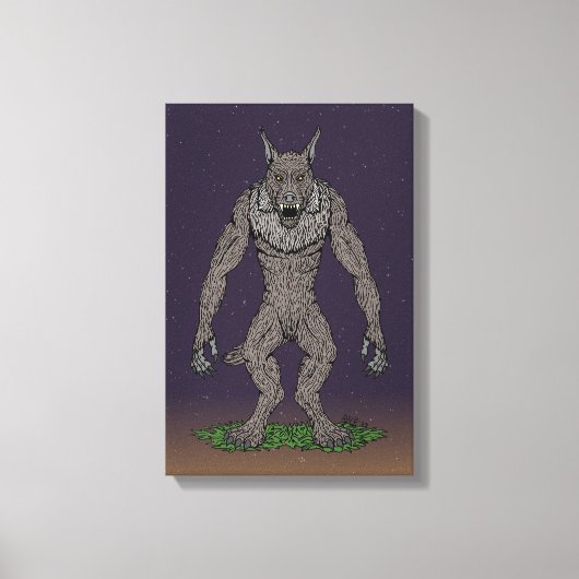 Toile Dogman Cryptid ou Werewolf (Recto)