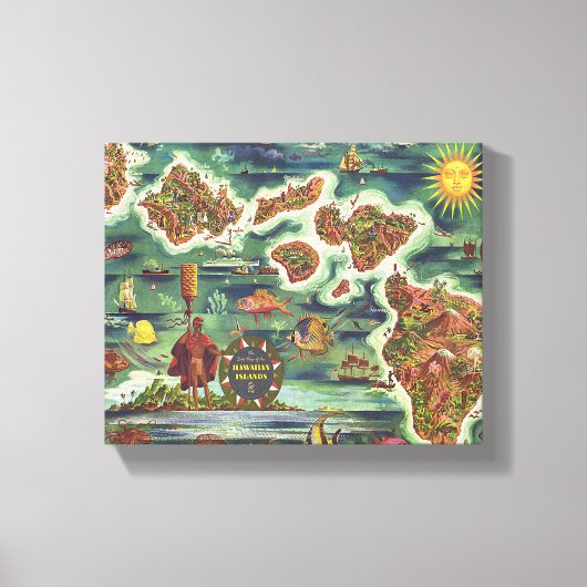 Toile Dole Map of Hawaii 1950 ・ Joseph Feher Oil Paint (Recto)