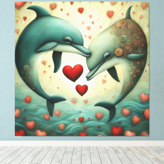 Toile Dolphin Love 2 (Insitu (Plancher de Bois))