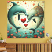 Toile Dolphin Love 2 (Insitu(Salon))
