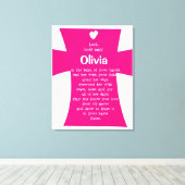 Toile Don de Christening pour fille : Prière personnalis (Insitu (Plancher de Bois))