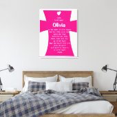 Toile Don de Christening pour fille : Prière personnalis (Insitu(Chambre))