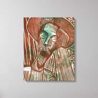 Toile Don Quichotte en vert et Brown