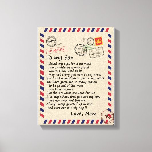 Toile Don Son | Lettre À Mon Fils Amour De Maman (Recto)