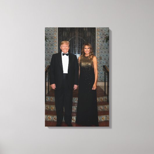 Toile Donald Trump Avec La Première Dame Melania (Recto)