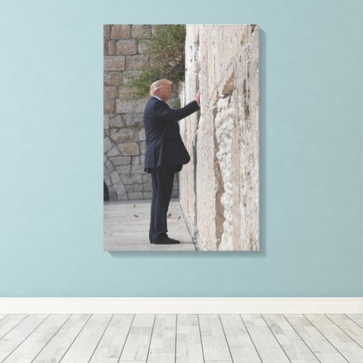 Toile Donald Trump Place Une Note Dans Le Mur Occidental (Insitu (Plancher de Bois))
