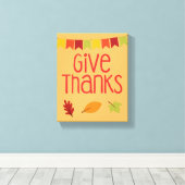 Toile Donnez Merci Thanksgiving Canvas Print (Insitu (Plancher de Bois))