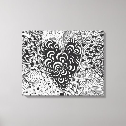 Toile Doodle cardiaque inspiré 6 (Recto)