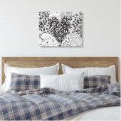 Toile Doodle cardiaque inspiré 6 (Insitu(Chambre))