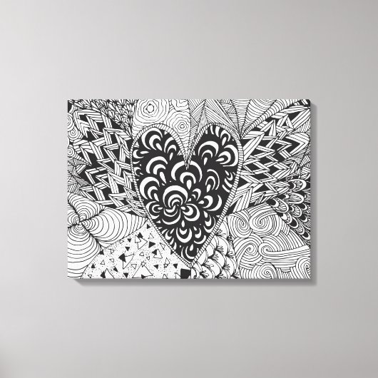 Toile Doodle cardiaque inspiré 6 (Recto)