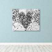Toile Doodle cardiaque inspiré 6 (Insitu (Plancher de Bois))