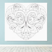 Toile Doodle Coeur Abstrait 6 (Insitu (Plancher de Bois))