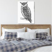 Toile Doodle de Chouette animale Totem sauvage 6 (Insitu(Chambre))