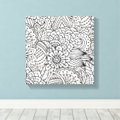 Toile Doodle de conception de fleurs 6 (Insitu (Plancher de Bois))