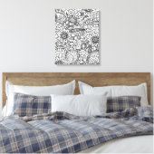 Toile Doodle de fleurs 6 (Insitu(Chambre))