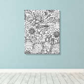 Toile Doodle de fleurs 6 (Insitu (Plancher de Bois))