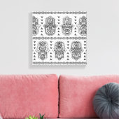 Toile Doodle de Hamsa tiré par la main indienne 6 (Insitu(Salon))