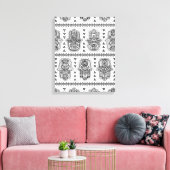 Toile Doodle de Hamsa tiré par la main indienne 6 (Insitu(Salon))