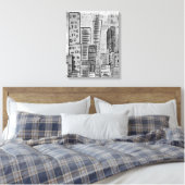 Toile Doodle de la ville de Black Grey (Insitu(Chambre))