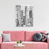 Toile Doodle de la ville de Black Grey (Insitu(Salon))