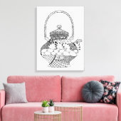 Toile Doodle de théière 6 (Insitu(Salon))