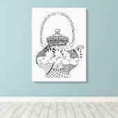 Toile Doodle de théière 6 (Insitu (Plancher de Bois))