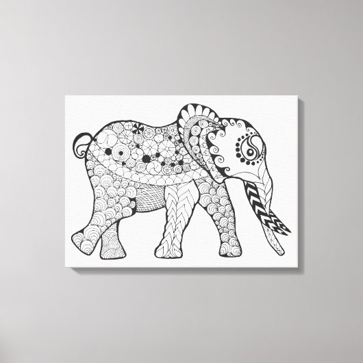 Toile Doodle éléphant 6 (Recto)