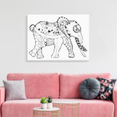 Toile Doodle éléphant 6 (Insitu(Salon))