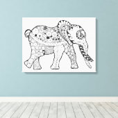 Toile Doodle éléphant 6 (Insitu (Plancher de Bois))