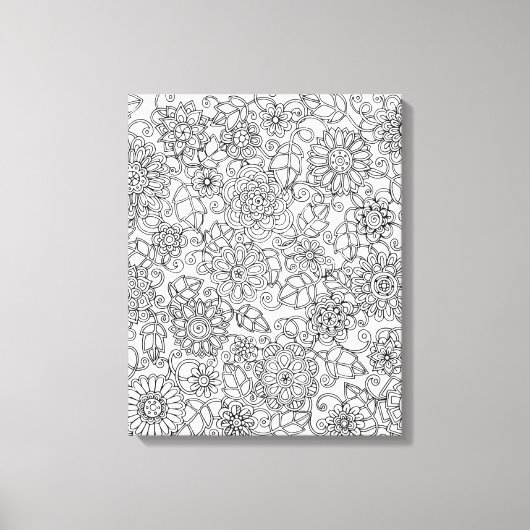 Toile Doodle floral ethnique 6 (Recto)