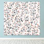 Toile Doodle Flowers : Coral Floral sans joint. (Insitu (Plancher de Bois))