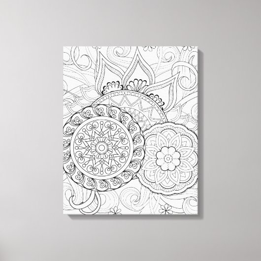 Toile Doodle Flowers Et Mandalas 6 (Recto)