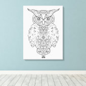 Toile Doodle Owl 6 (Insitu (Plancher de Bois))