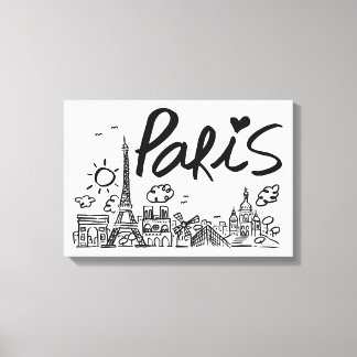 Toile Doodle Paris City