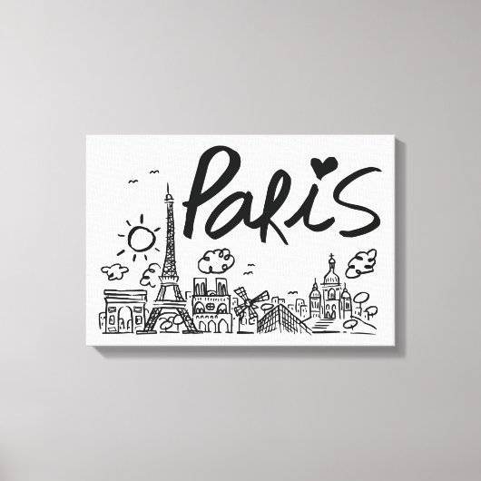 Toile Doodle Paris City (Recto)