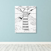 Toile Doodle phare tiré à la main 6 (Insitu (Plancher de Bois))