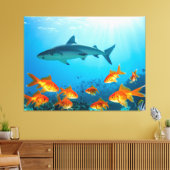 Toile Doré parmi les requins (Insitu(Salon))