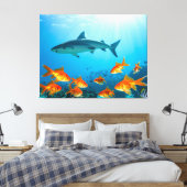 Toile Doré parmi les requins (Insitu(Chambre))