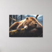 TOILE DORMIR GRIZZLY BEAR STRECTHE CANVAS IMPRIMER (Recto)