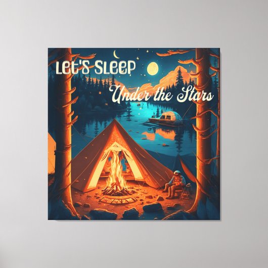 Toile Dormons sous les étoiles | Art à thème de camping (Recto)
