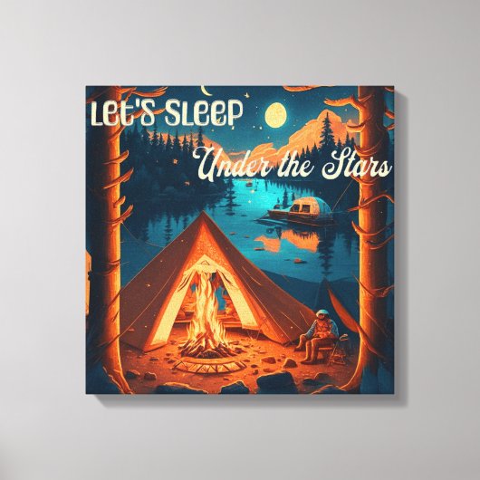 Toile Dormons sous les étoiles | Art à thème de camping (Recto)