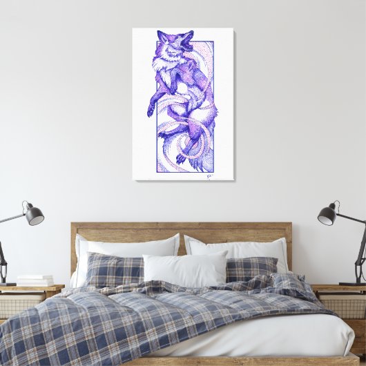 Toile Dotwork Kitsune (Insitu(Chambre))
