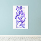 Toile Dotwork Kitsune (Insitu (Plancher de Bois))