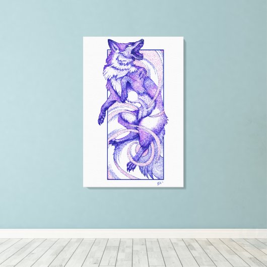 Toile Dotwork Kitsune (Insitu (Plancher de Bois))