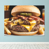 Toile Double Bacon Cheeseburger (Insitu (Plancher de Bois))