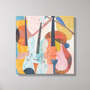 Toile Double basse abstraite colorée