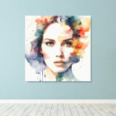 Toile Double exposition art femme (Insitu (Plancher de Bois))