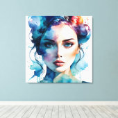 Toile Double exposition art femme (Insitu (Plancher de Bois))